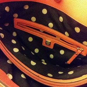 Peach leather Anne Klein tote